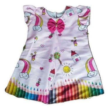 Imagem de Vestido Trapézio Aquarela Lápis - Pequenos Encantos Baby, Rosa, G - 5/