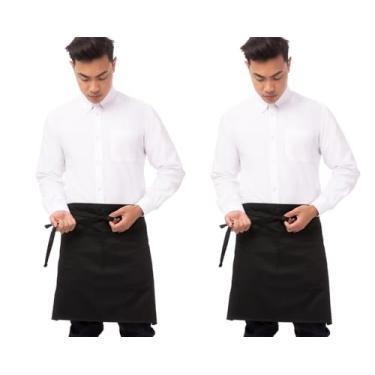 Imagem de Chef Works Avental unissex meia bistrô, Preto, pacote com 2, Tamanho Único