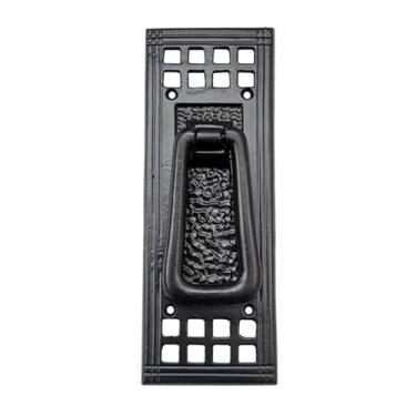 Imagem de Botão de porta de ferro antigo Joppa Adonai Hardware, 205mm x 75mm x 21mm, Black Powdercoated