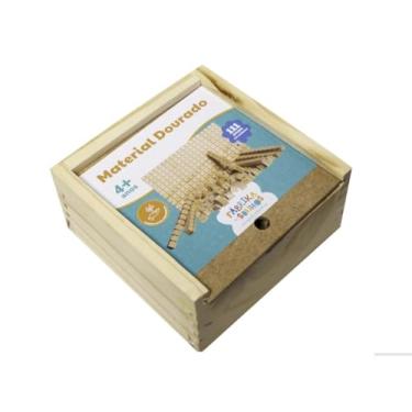 Imagem de Material Dourado Em Madeira Com Estojo 111 Peças Didatico