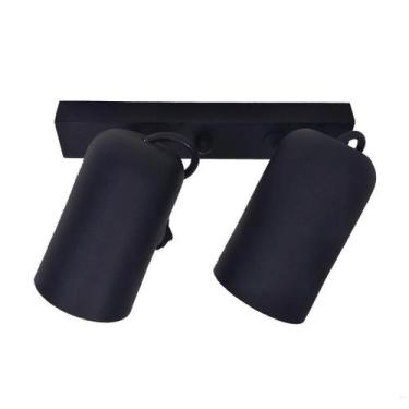 Imagem de Luminária Teto Trilho 2 Spots Direcionáveis Luxo Preto 1272 - Preludio