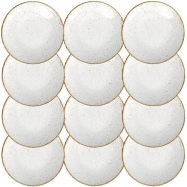 Imagem de 12 Pratos Sobremesa Tramontina Rústico Marrom em Porcelana Decorada 21