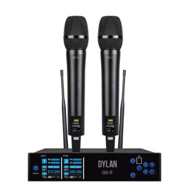 Imagem de Microfone Duplo UHF Sem Fio Dylan QS-5 Com 200 Canais