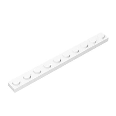 Imagem de Classic Building Plate 1x10, 100 Piece White Bulk Plates, Compatible with Lego Parts and Pieces 4477, Compatible with All Major Brick Brands(Colour:White)