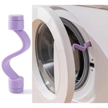 Imagem de LamChyar Suporte de porta de arruela de carga frontal, suporte de porta de máquina de lavar aberto, suporte de porta de arruela magnético, mantenha a porta da arruela aberta e seca (rosa)