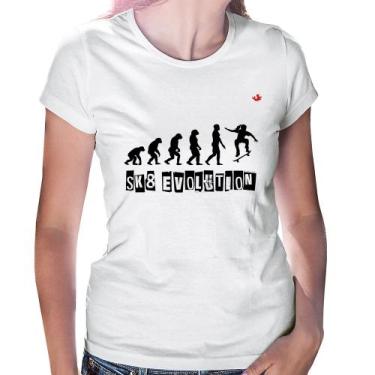 Imagem de Baby Look SK8 Evolution Girl - Foca na Moda, Branco, GGG