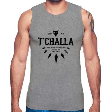 Imagem de Regata T'Challa King of Wakanda - Foca na Moda, Cinza, GG