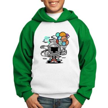 Imagem de Moletom Infantil Astronauta Chibi - Foca na Moda, Branco, Verde, 10