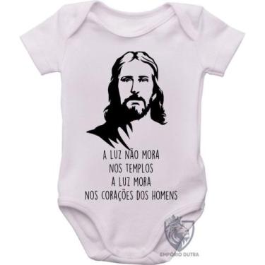 Imagem de body nenê criança roupa bebê Luz de Jesus cristo - Empório Dutra, M   