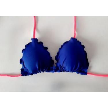 Imagem de Biquíni frufru com bojo duas cores top avulso - DE UMA MARIA PARA OUTR