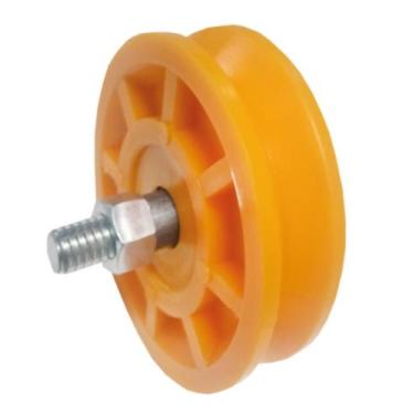 Imagem de Roldana Raiada De Nylon Para Portão 60mm 2.1/2 Pol  V Par - POLETTO