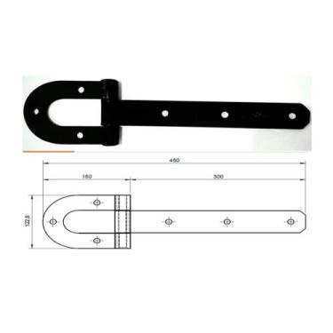 Imagem de 01 Par dobradiça de porteira tipo ferradura n 05 1/4 portão, curral - 