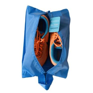 Imagem de Bolsa Porta Sapato Viagem Nécessaire Tenis Calçado Roupa Mochila Azul 