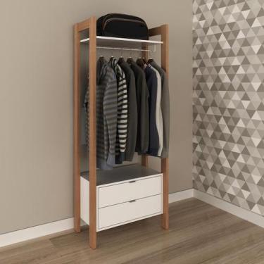 Imagem de Estante para Closet Aberto com 2 Gaveta 65x165cm Branco - Tecno Mobili