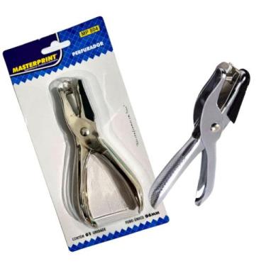 Imagem de Perfurador Furador de Papel Alicate Metal Aço 1 Furo P/ 6 Fls Masterpr