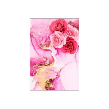 Imagem de Painel De Festa Vertical 1,50 x 2,20 - Efeito Marmorizado Rosa com Flo