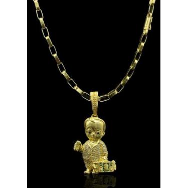 Imagem de Corrente Carti& 6mm Moeda antiga + Pingente poderoso chefinho - Lobin 