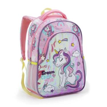 Imagem de Mochila infantil Seanite unicórnio/sereia, Rosa
