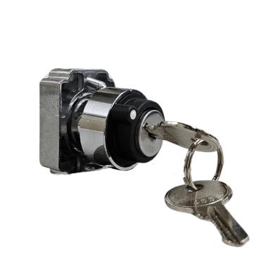 Imagem de Botão Comutador 22,5mm C/ Chave 2x60 S/ Trava T3 Retorno Metálico Cod. SLCM8T3C – Steck