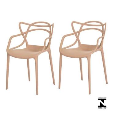 Imagem de Kit 2 Cadeiras Allegra Nude Sala Cozinha Jantar - Waw Design