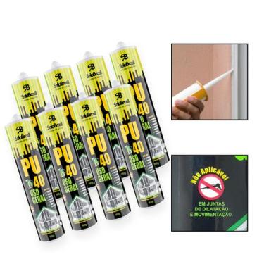 Imagem de Kit 8 Cola Adesiva Selante PU40 Poliuretano Uso Geral Branco - SelaBra