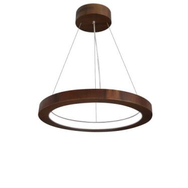 Imagem de Lustre LED 27W Sirius Pendente Madeira Sala Jantar arco 50cm - Madeluz