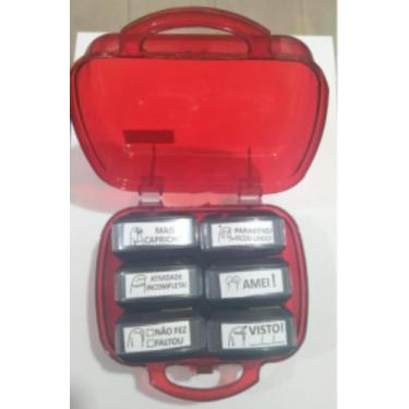Imagem de Kit Com 06 Carimbos Personalizados Para Professores Desenho Flork - ny