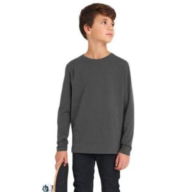 Imagem de Camiseta Manga Longa Básica Infantil Lisa Dia a Dia-Unissex