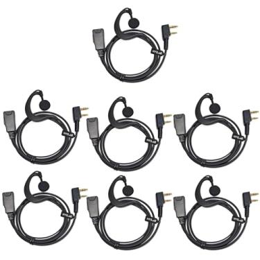 Imagem de HYS Fone de ouvido Walkie Talkie em forma de G com microfone e PTT, para Kenwood NX-220E/NX-220E2 dPMR digital/analógico, fone de ouvido de rádio bidirecional para Baofeng BF-888S UV-5R H-777 RT22