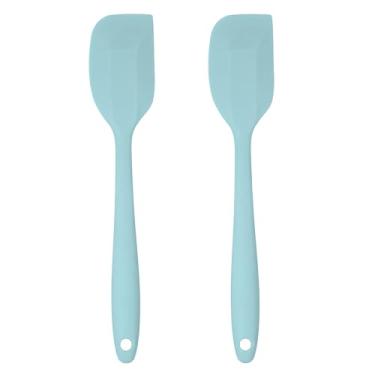 Imagem de Conjunto de espátulas de silicone – Conjunto de 2 peças de espátulas de borracha para panelas antiaderentes – Utensílios de cozinha e acessórios com alças confortáveis, utensílios resistentes ao calor