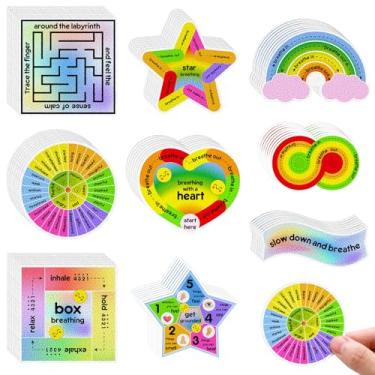 Imagem de Libima 72 peças adesivos sensoriais de ansiedade adesivos texturizados ansiedade adesivos fidget adesivos de atenção plena suprimentos para conselheiros escolares itens sensoriais para adultos alívio