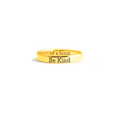 Imagem de LIU JUN Anel Be Kind Of A Bitch para mulheres, para irmandades da irmandade melhores amigas inspiradoras motivacionais pulseira de aço inoxidável amizade presente joias, Metal não precioso, Sem pedra