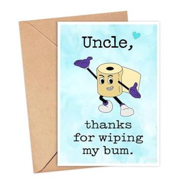 Imagem de AcevedoDesign Uncle - Thanks For Wiping My Bum - Cartão engraçado do Dia dos Pais - Presente do primeiro dia dos pais do filho - Cartão para tio - Cartão de piada do tio - Cartão de agradecimento -