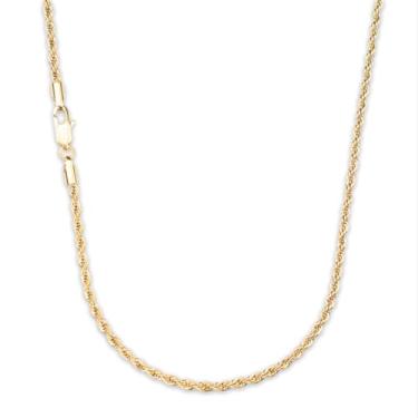 Imagem de LOOPE COLLECTIVE Corrente de corda masculina - ouro 14K, aço inoxidável 304, preto acetileno, 4mm-21.5", Sem Pedra Preciosa