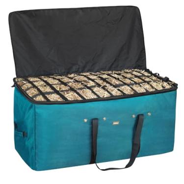 Imagem de MIYABALA Saco de fardos de feno, 111,8 x 45,7 x 55,88 cm, saco de feno extra grande com design de alimentação lenta superior para cavalos, cabras, ovelhas, burros, bolsa de armazenamento de fardos de