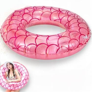 Imagem de Boia Sereia Gigante Grande Piscina Praia Inflável 120cm (ROSA)