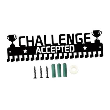 Imagem de Ｂｅｓｇａ Medalha cabide organizador fácil de instalar colar exibição rack troféu prateleira 20 ganchos para atletas de beisebol futebol em casa