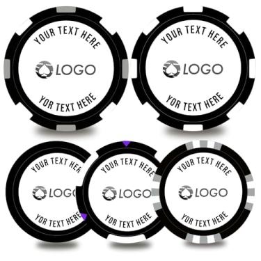 Imagem de pensoda 100-500 fichas de pôquer personalizadas, 5 disponíveis, impressão colorida imagem ou logotipo personalizado, coloque o design em uma ficha de plástico, conjunto para fichas de bar, festa,