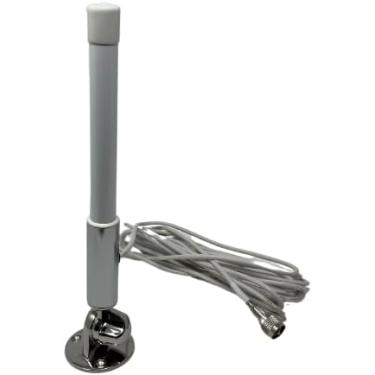Imagem de Antena marítima VHF de montagem fixa de 25,4 cm, cabo marítimo de baixa perda de 4,9 m e suporte de antena de aço inoxidável 316, adaptador PL-259 incluído para fácil instalação