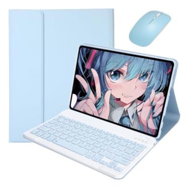 Imagem de Capa Para Samsung Tab S9 Ultra Com Mouse Bluetooth E Teclado (Sky Cloud Azul, Teclado comum)