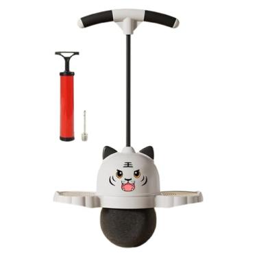 Imagem de menolana Bola de Pogo Tigre com Alça Brinquedo de Salto Pogo Crianças Adultos para Meninos Meninas Exercício Pogo Stick com Bomba de Bola para Playground, Branco