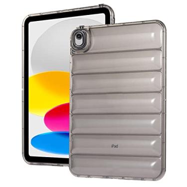 Imagem de Capa amortecedora para iPad 11 polegadas A16 2025/iPad 10ª geração 2022, capa traseira Techcircle transparente e elegante Desigh TPU macio à prova de choque, leve, cinza
