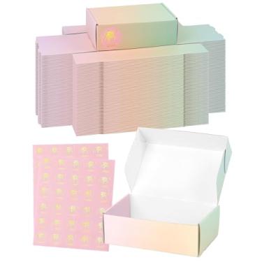 Imagem de TryDrem Caixas de Remessa Pequenas 6X4X2", Conjunto de 50, Caixas de Papelão Ondulado Coloridas, Caixas de Embalagem de Correspondência para Pequenas Empresas, Presentes, Literatura, Envio