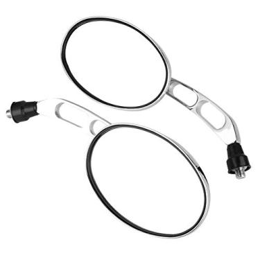 Imagem de Espelho Retrovisor Redondo Modificado para Motocicleta, 2 Peças, Espelhos Laterais Cromados