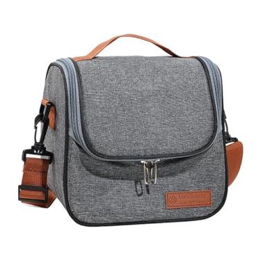 Imagem de Bolsa Térmica Com Alça - Ideal para o Trabalho, Fitness e Lanches Diários (Cinza)