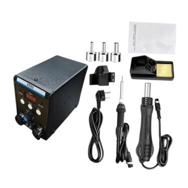 Imagem de shamjina Estação de retrabalho de ar quente e kit de ferro de solda led display digital estação de solda de alta potência para smd reparação eletrônica ic