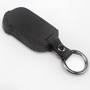 Imagem de CSHU Car Key Case Cover Keychain Ring Key Bag, Fit For Kia Ceed CD Sportage Soul 3 Sorento Cerato K3 Forte Stinger K5 Optima 2018 2019 2020,Fold 3 Button Black