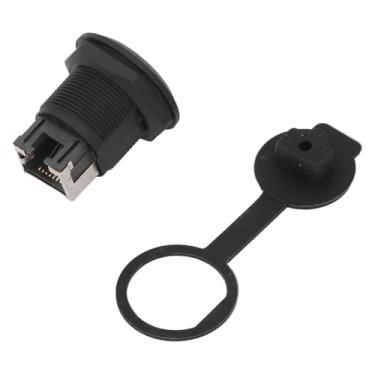 Imagem de Adaptador de Interface de Extensão de Acoplador de Montagem Em Painel Fêmea para Fêmea à Prova D'água EP-RJ45 Ethernet LAN Conector de Passagem Acoplador Duplo Industrial Com