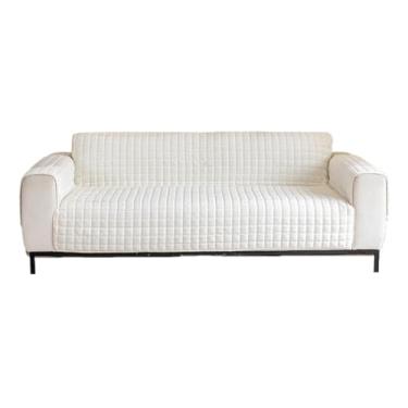 Imagem de Capas de sofá para sofá de 1/2/3 almofadas, capas de móveis para animais de estimação, com bolso e alças elásticas fáceis de instalar, capa de almofada de sofá(White,116 * 190CM)