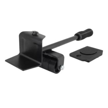 Imagem de Levantador Preto De Móveis Pesados Com Alavanca E 4 Rodinhas Para Auxiliar No Transporte